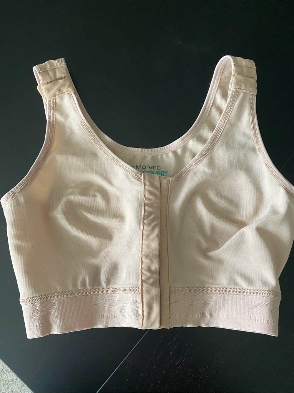Marena Recovery Front-Closure Compression Bra in Nude
